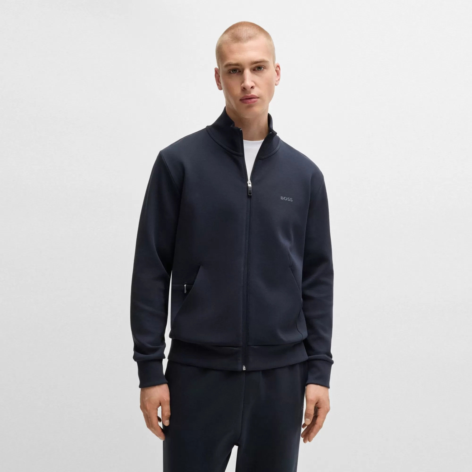 Skaz Zip Hoodie Men - Dark Blue>BOSS Outlet