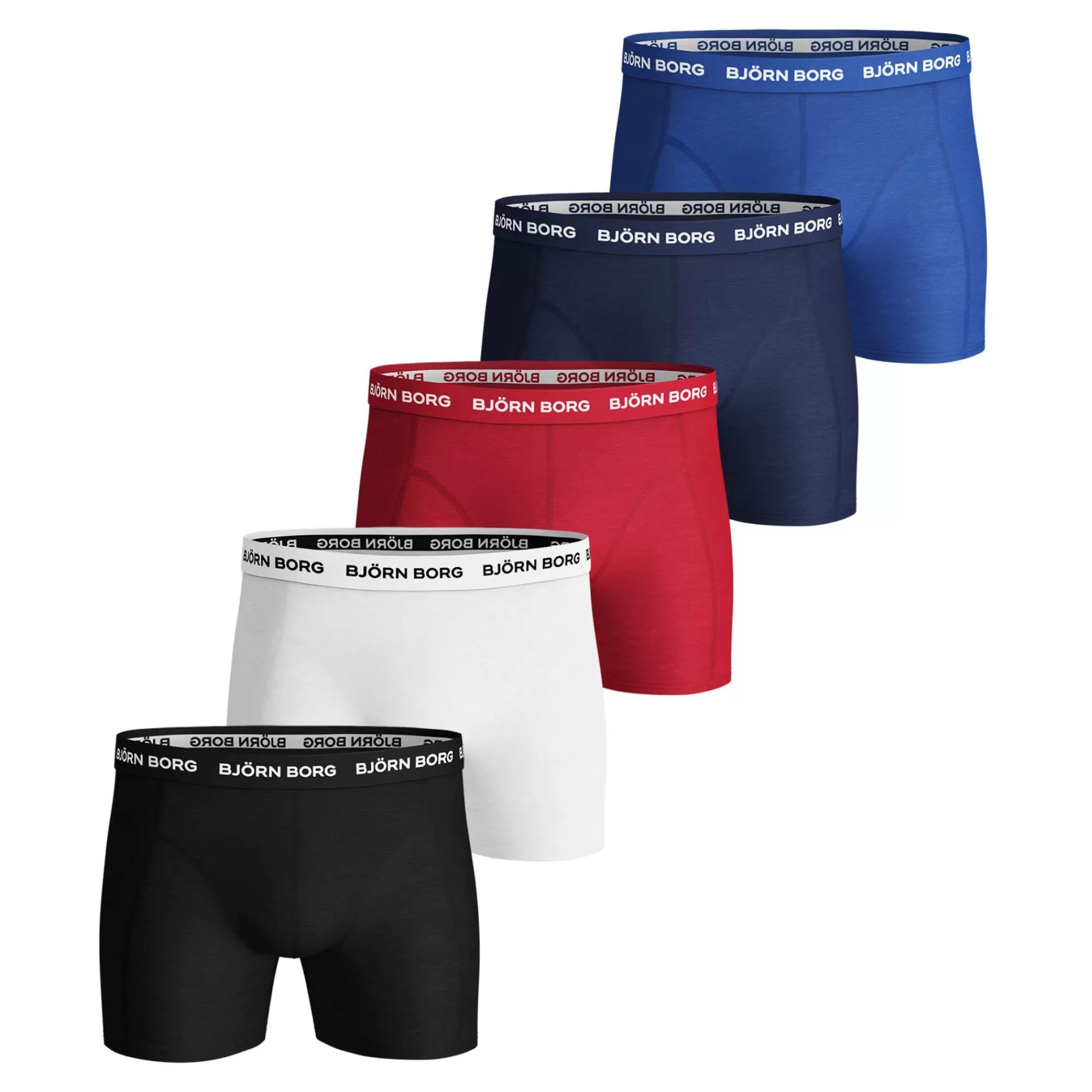 Solid Sammy Boxer Shorts 5 Pack Men - Black, White>Björn Borg Sale