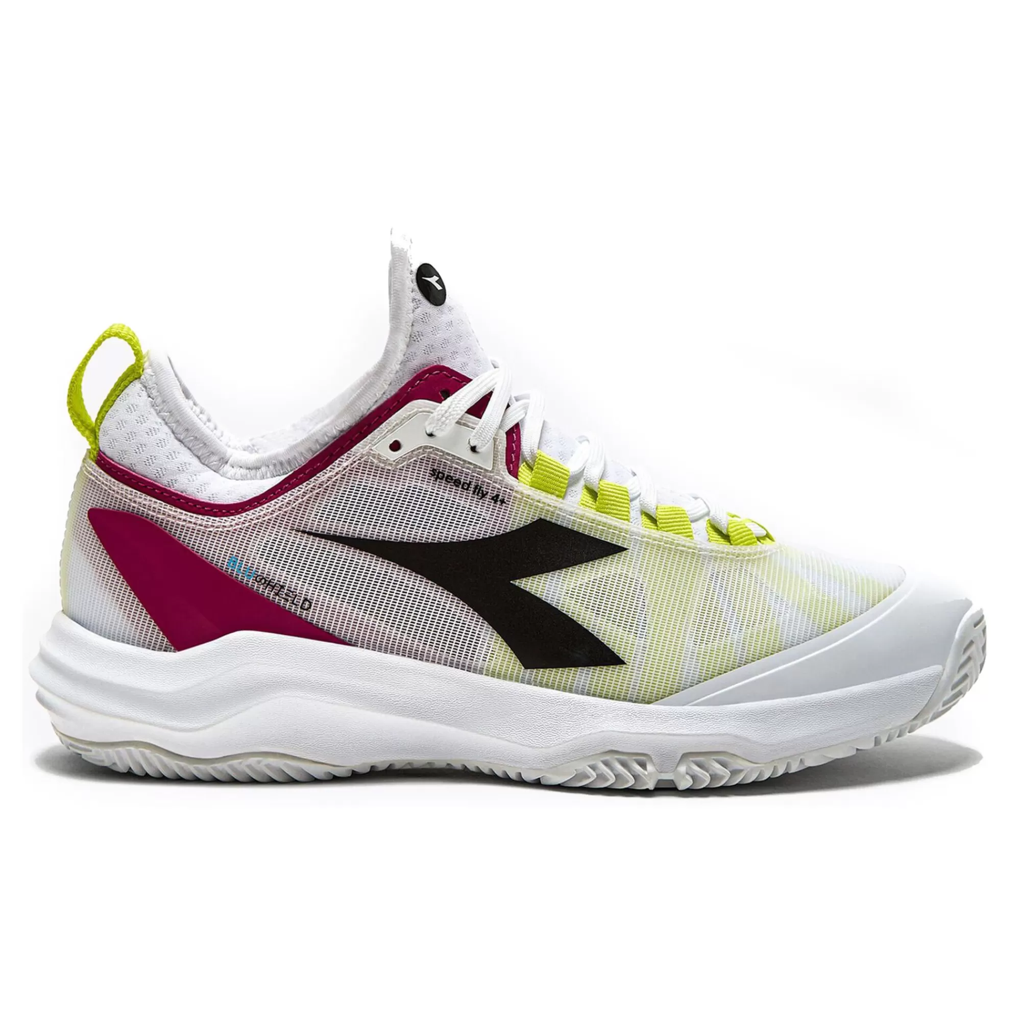 Speed Blushield Fly 4+ Clay Court Shoe Women - White, Neon Yellow>Diadora Flash Sale