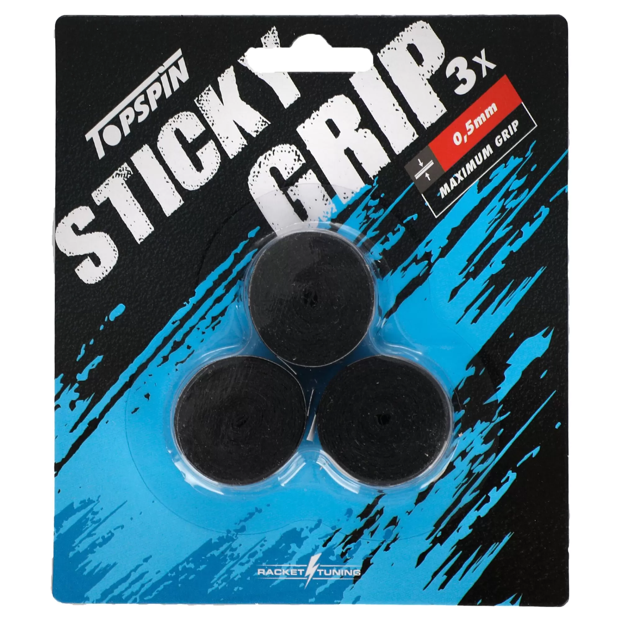 Sticky Grip 3 Pack - Black>Topspin Hot