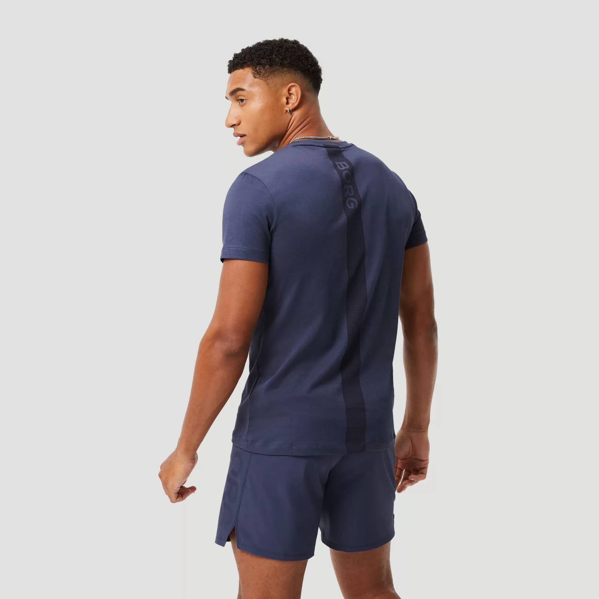 Stripe T-Shirt Men - Blue Grey>Björn Borg Best