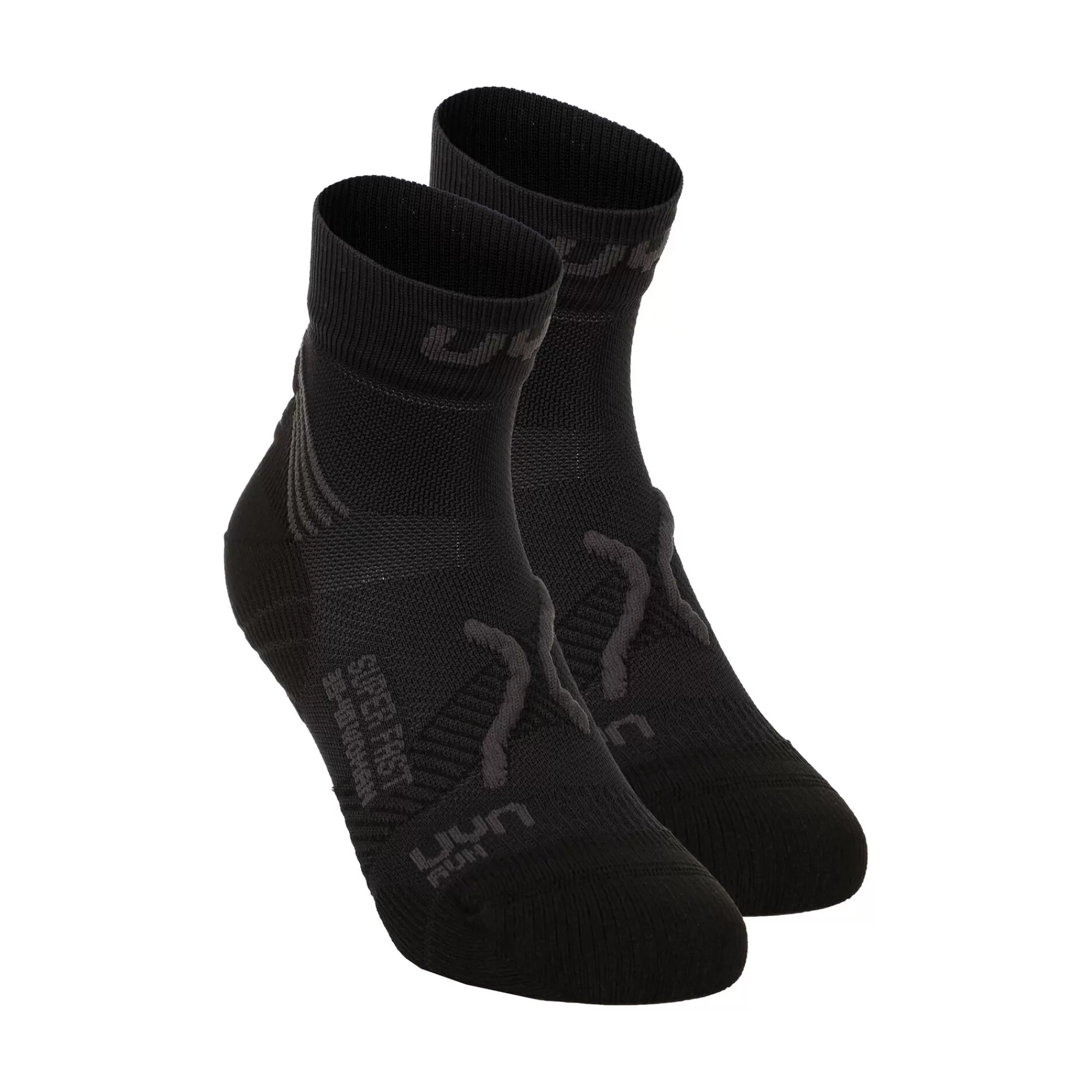 Super Fast Running Socks 2 Pack Men - Black, Anthracite>UYN Clearance