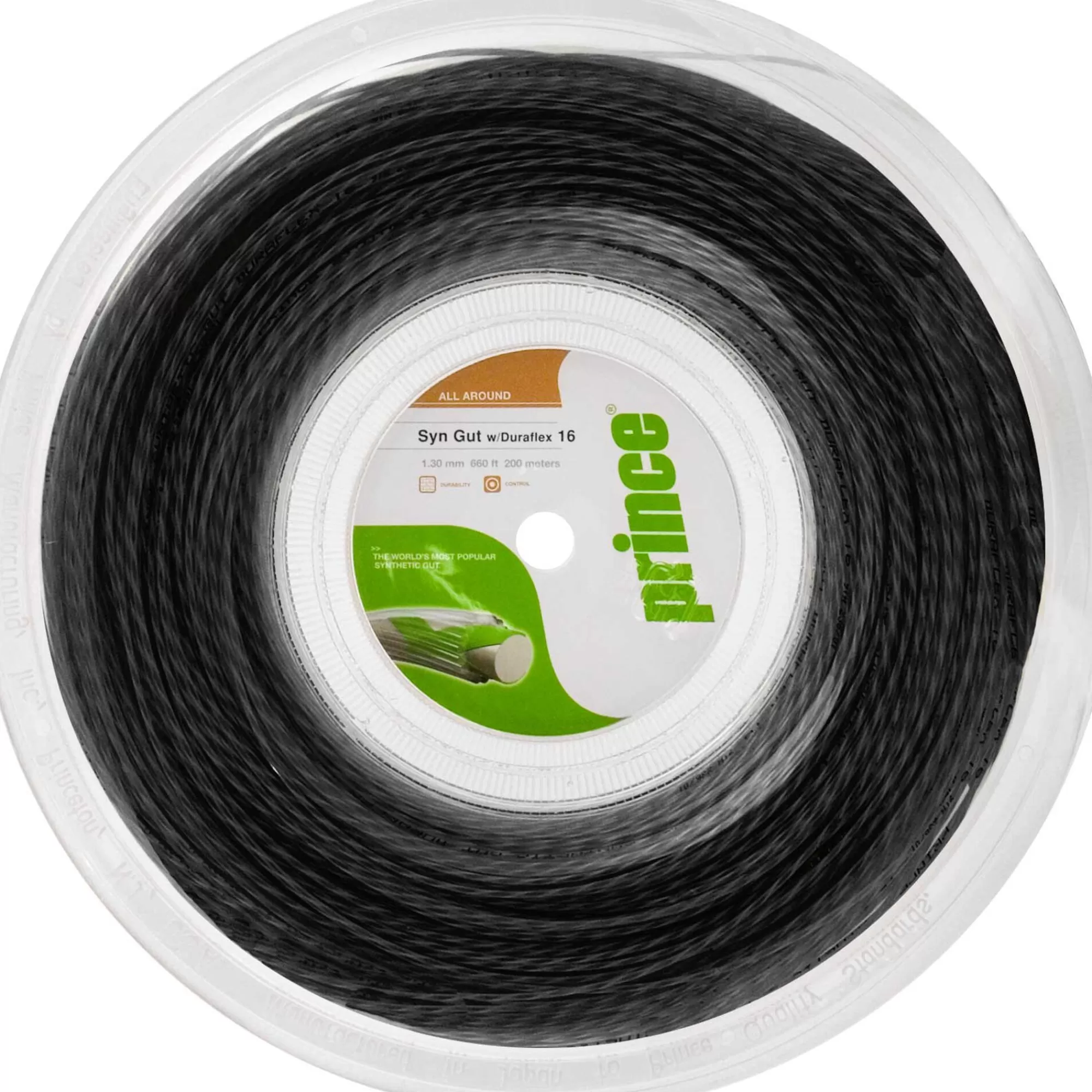 Synthetic Gut Duraflex String Reel 200m - Black>Prince Cheap
