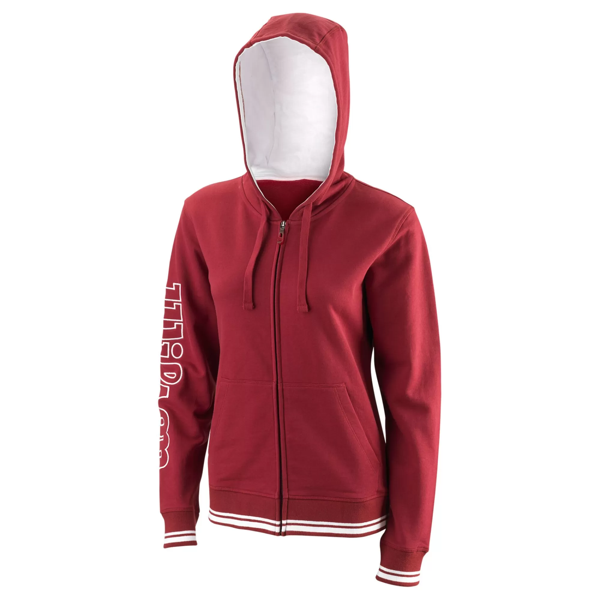 Team II Zip Hoodie Women - Dark Red, White>Wilson Outlet