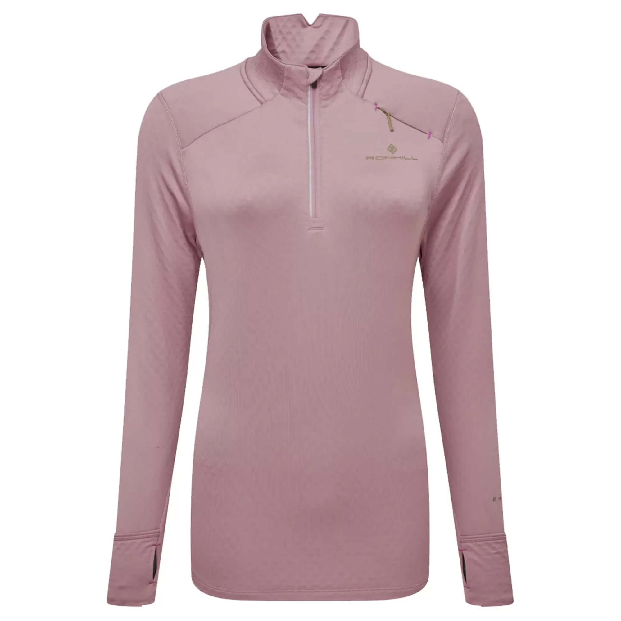 Tech Prism 1/2 Zip Running Shirt Women - Antique Pink>Ronhill Online