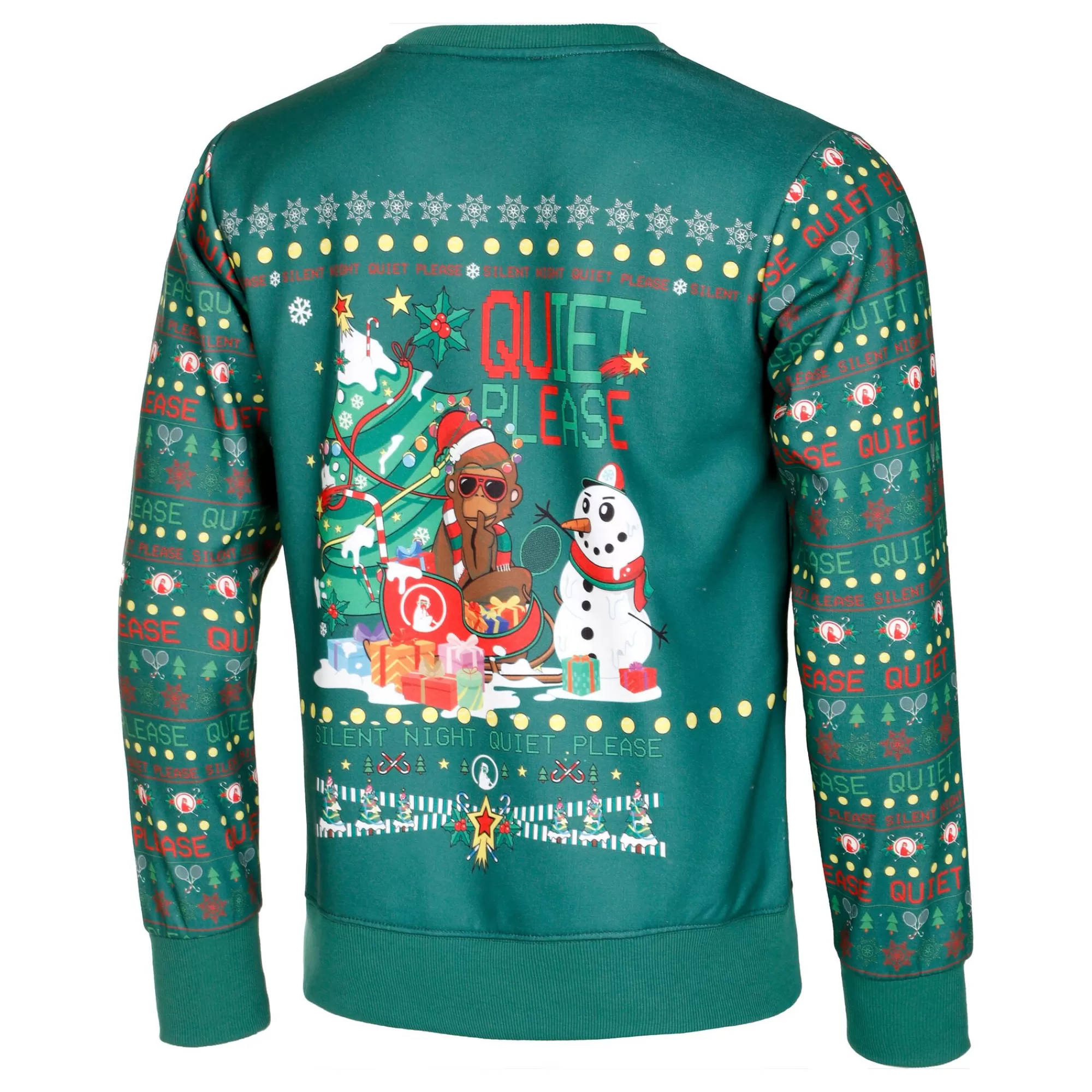 Ugly Christmas Sweatshirt Men - Green, Multicoloured>Quiet Please New