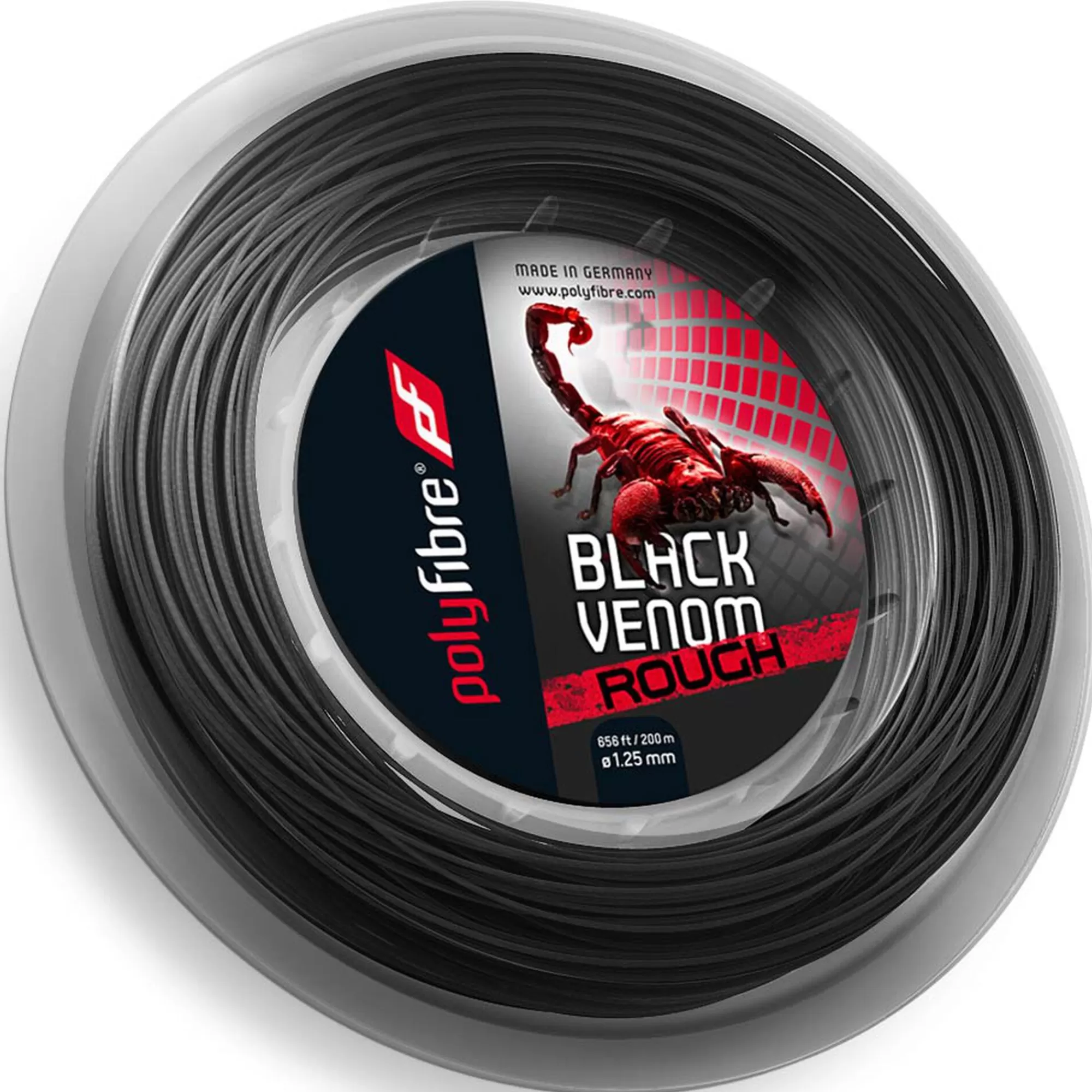 Venom Rough String Reel 200m - Black>Polyfibre Shop