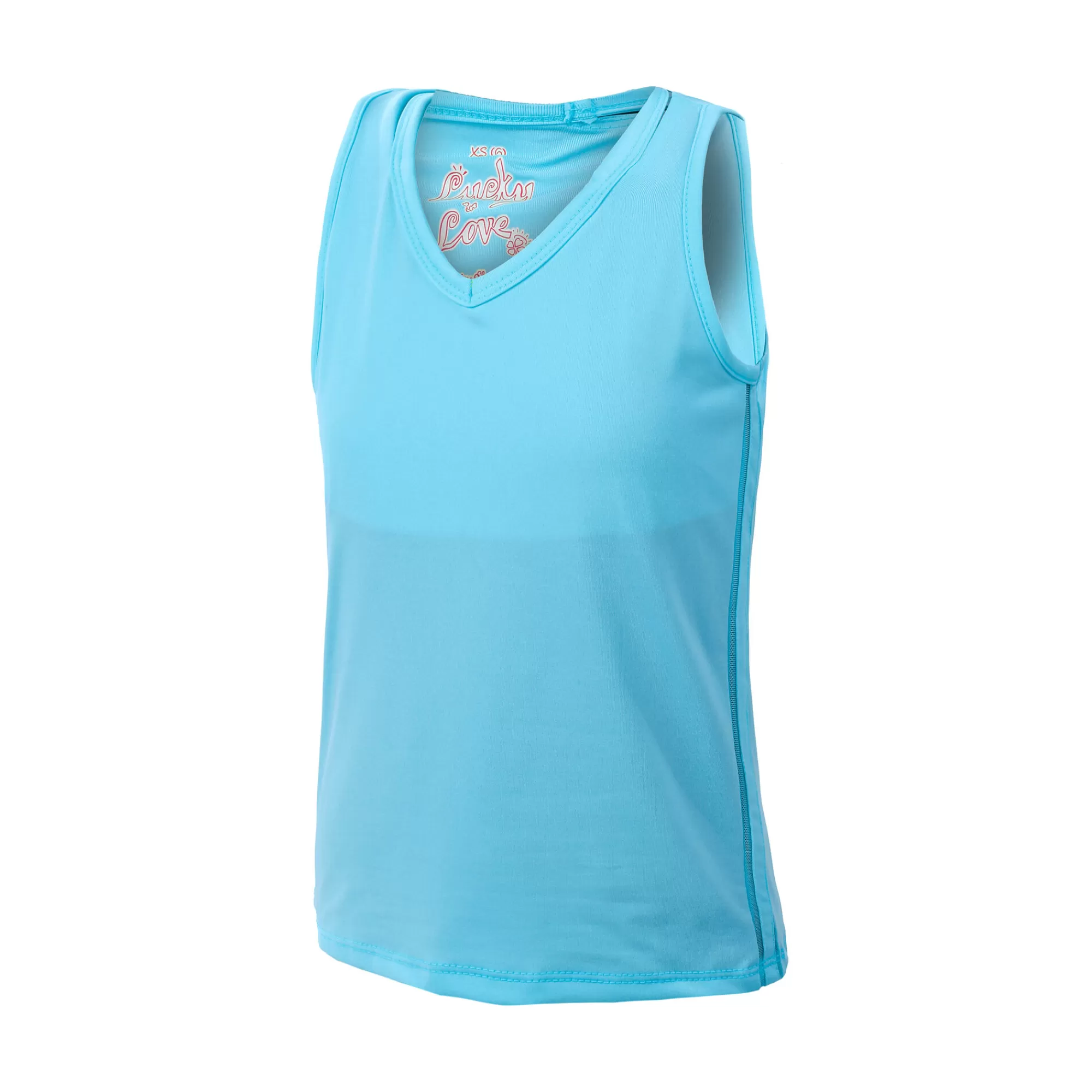 V-Neck Cutout Tank Top Girls - Light Blue>Lucky in Love Discount