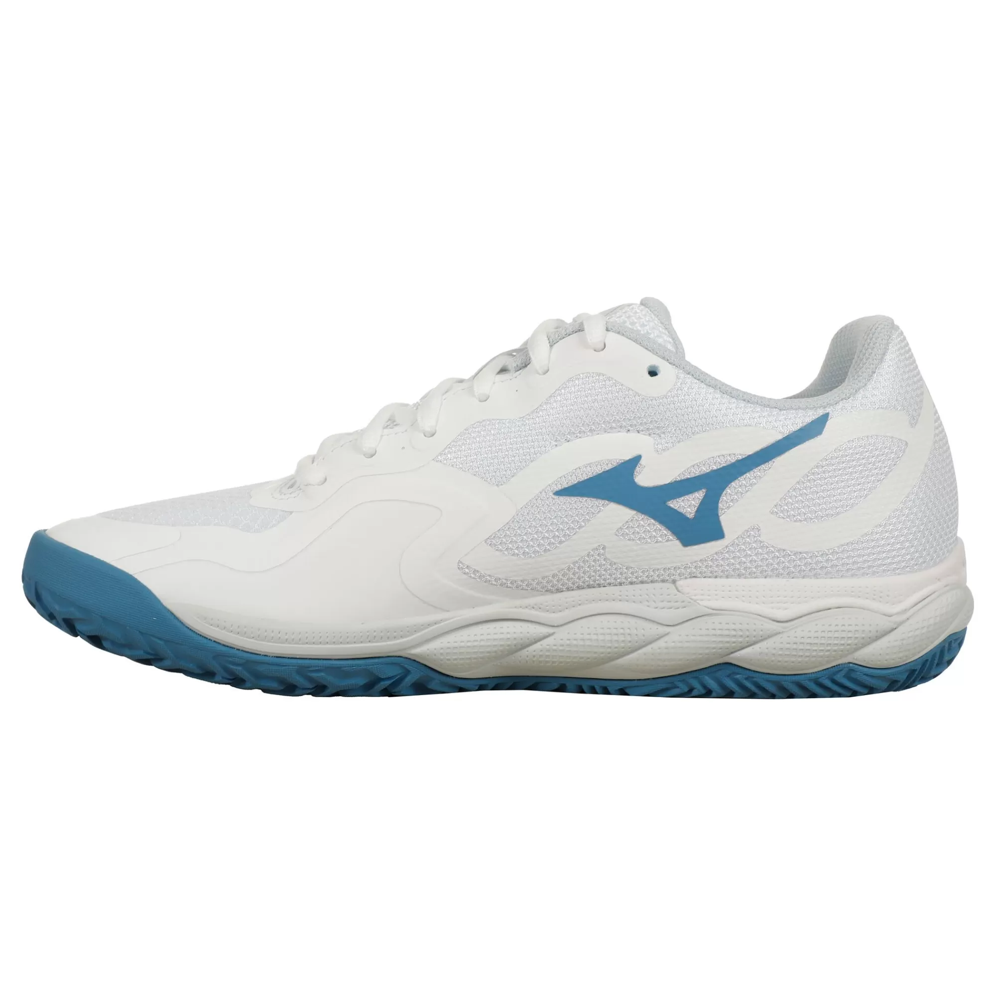 Wave Enforce Court Clay Court Shoe Women - White, Blue>Mizuno Clearance