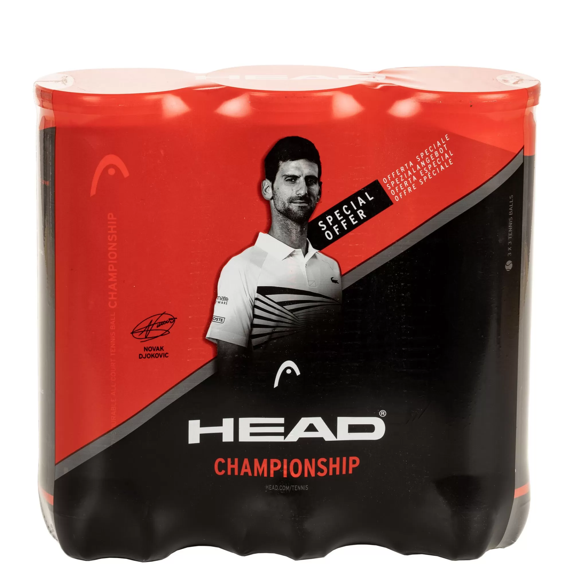3x Championship Novak 3 Ball Tube>HEAD Best Sale
