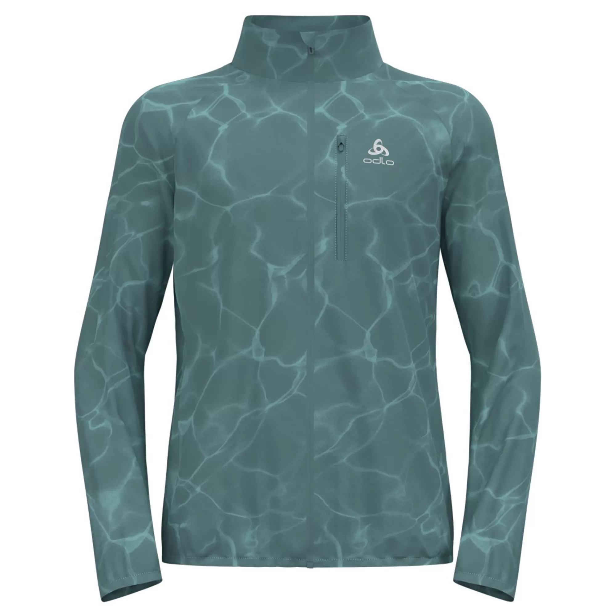 Zeroweight Print Running Jacket Men - Blue Grey>Odlo Outlet